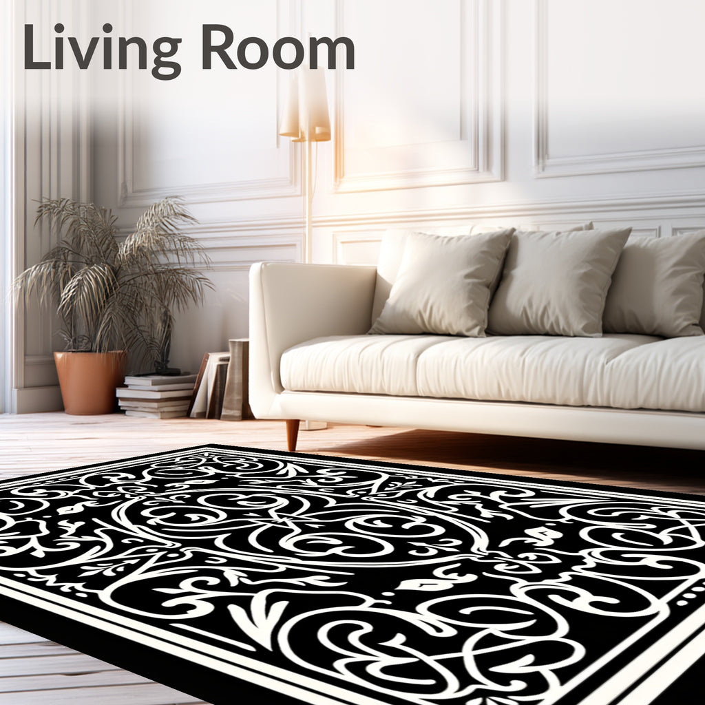 Intricate Classic Scrollwork Pattern Design Rug