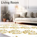 Amber Swirling Leaves Pattern Rug
