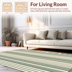 Minimalist Dark Green Stripe Design Rug