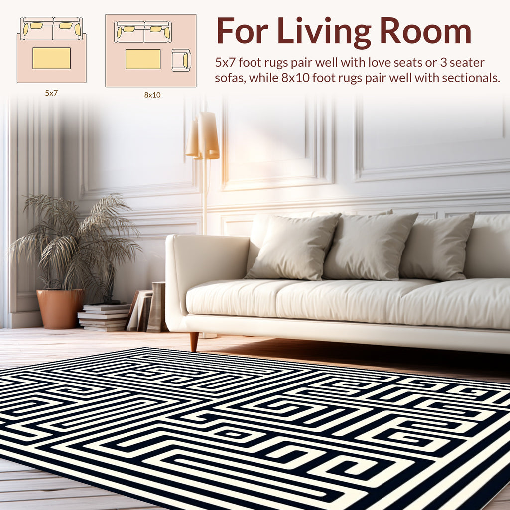 Black and White Maze Artful Rug