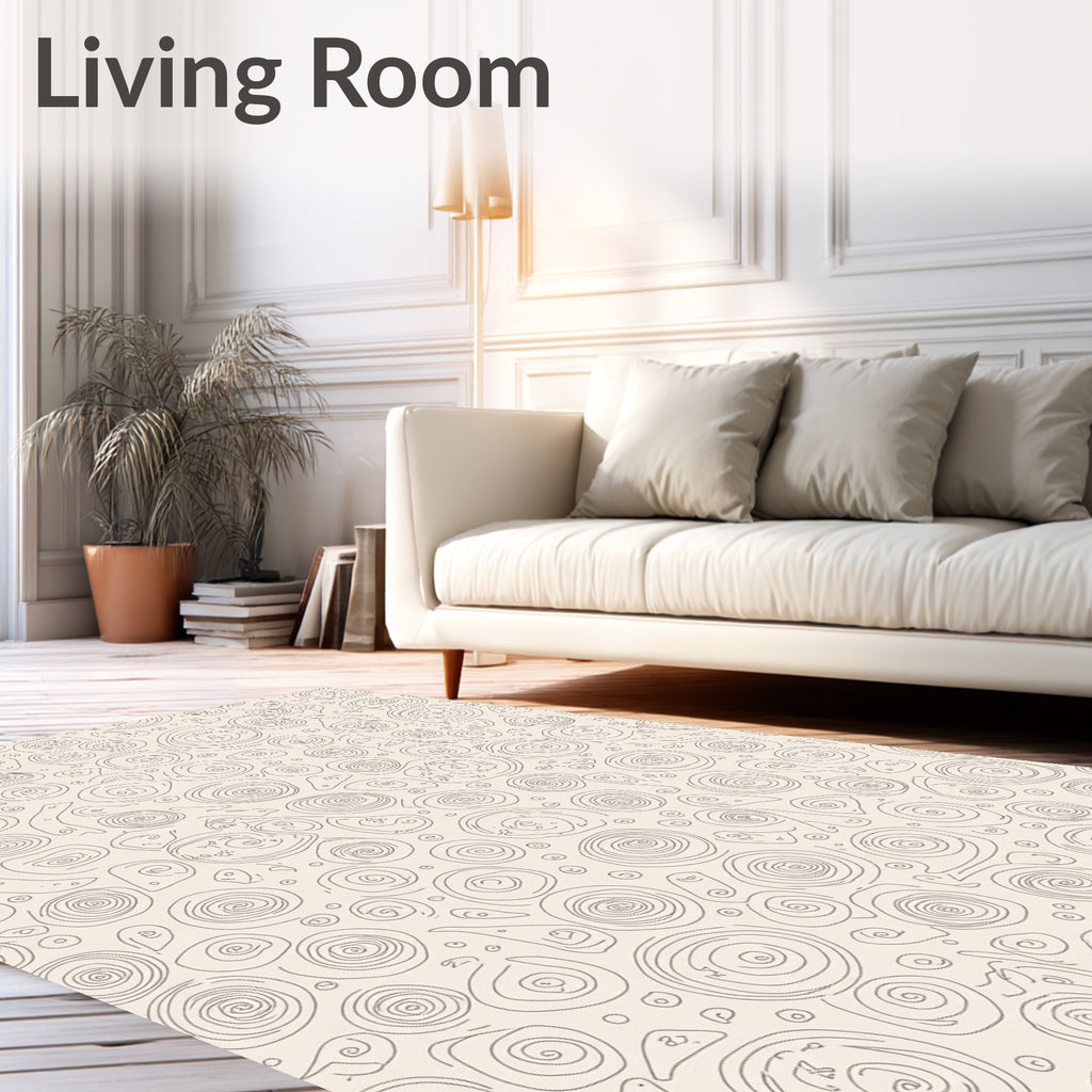 Abstract Spiral Blob Organic Pattern Rug