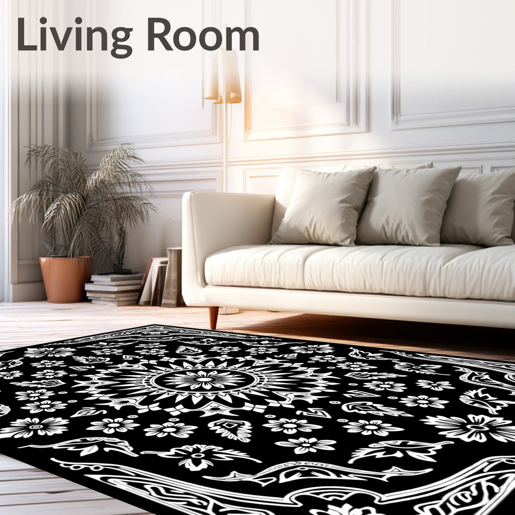 Classic Floral Sun Meditation Pattern Rug