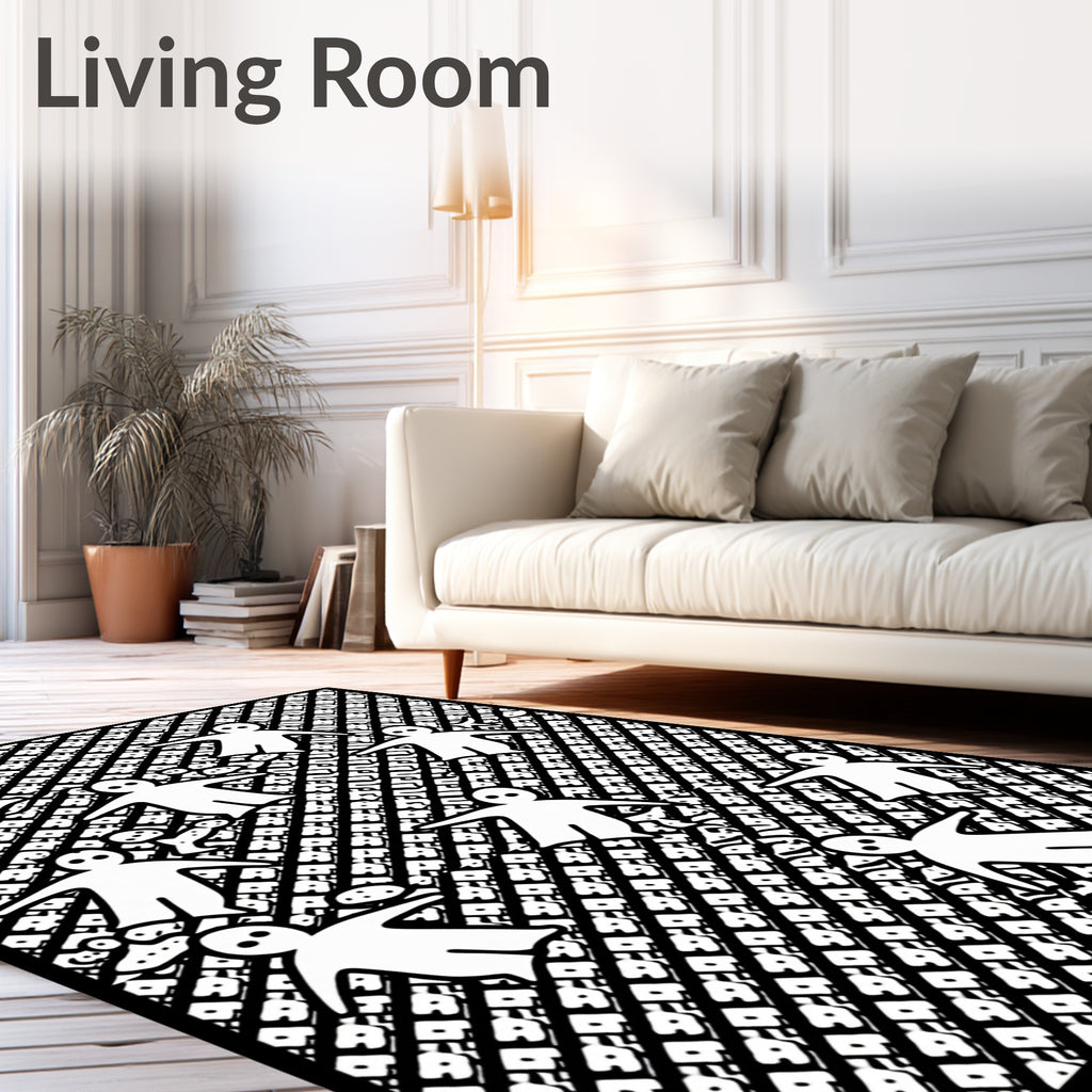 Abstract Figures In Geometric Pattern Rug