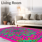 Vibrant Floral Symmetry Pattern Rug