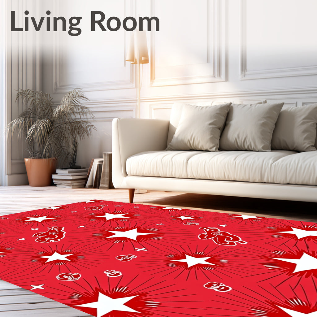 Radiant Starburst Rabbit Pattern Rug
