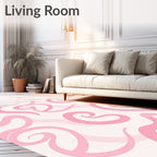 Pink Swirl Abstract Pattern Rug