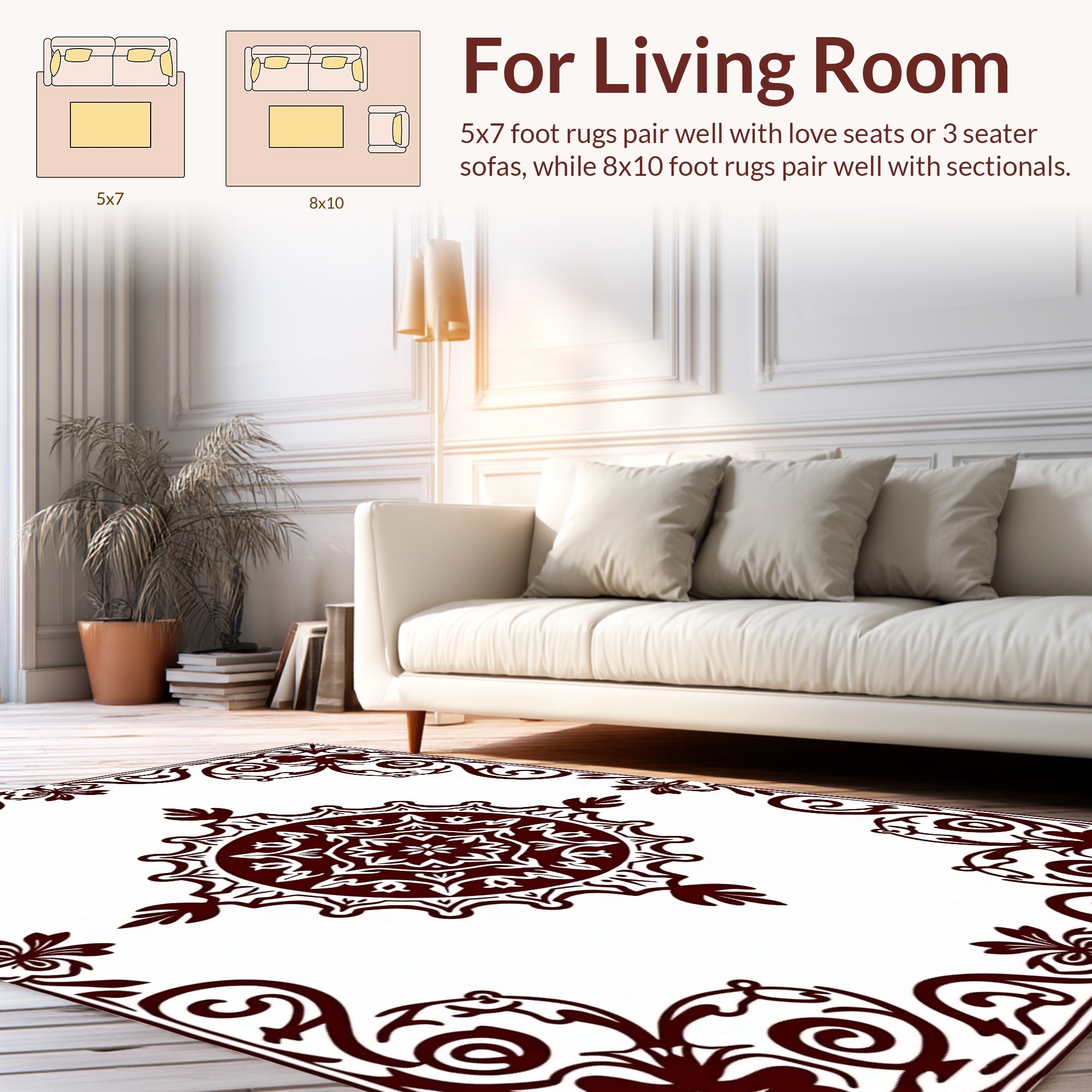 Ornate Floral Mandala Patterned Rug