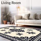 Classic Floral Medallion Border Pattern Rug
