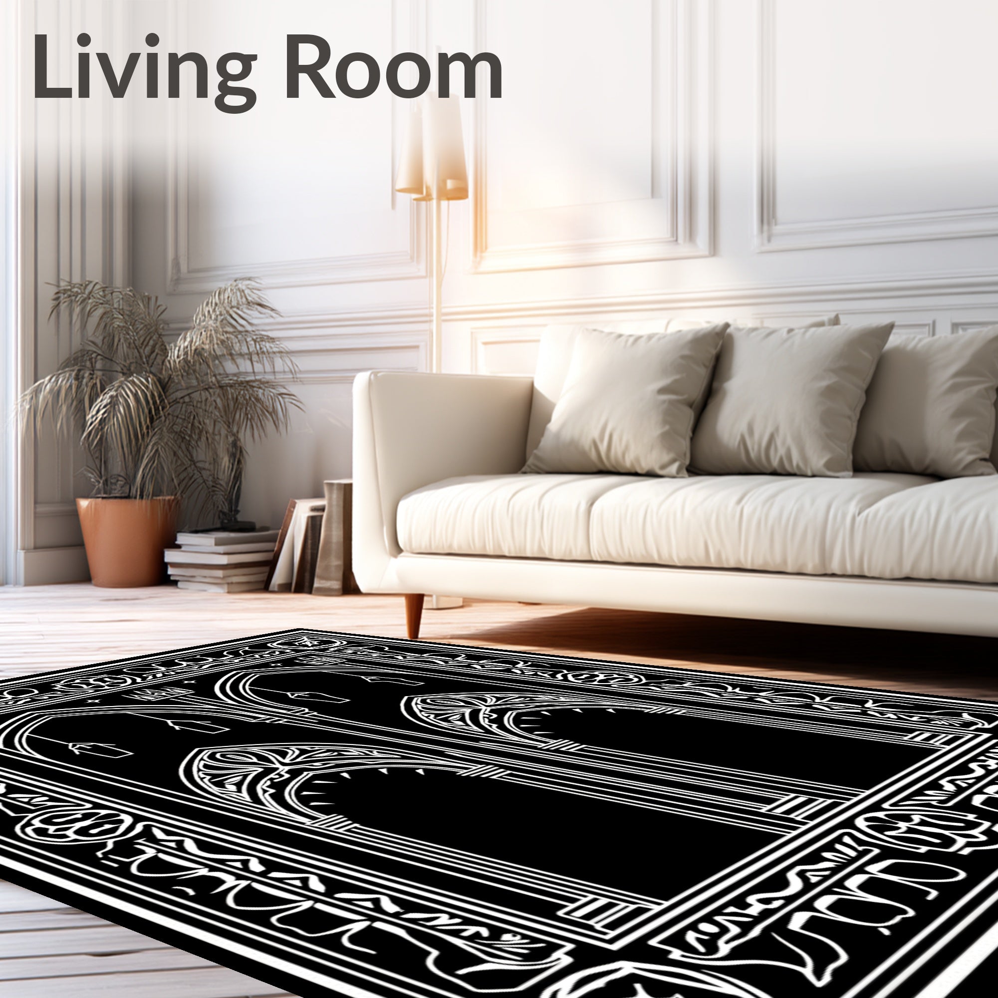 Gothic Archway Ornate Line Art Rug