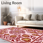 Floral And Vine Scrollwork Pattern Rug