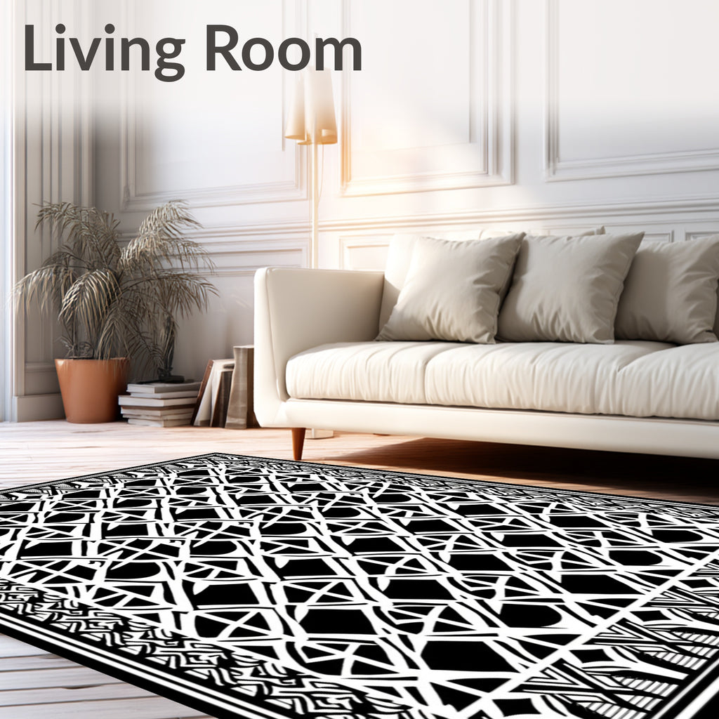 Bold Geometric Interlocking Pattern Rug