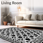 Bold Geometric Interlocking Pattern Rug