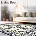 Classic Floral Scrollwork Decorative Rug