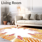 Warm Leafy Pattern Natural Design Rug