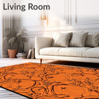 Autumn Pumpkin Vine Sketch Pattern Rug