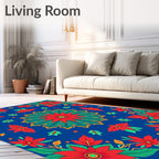 Vibrant Floral Patterned Textile Design Rug