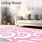 Pink Whimsical Swirl Dragon Rug