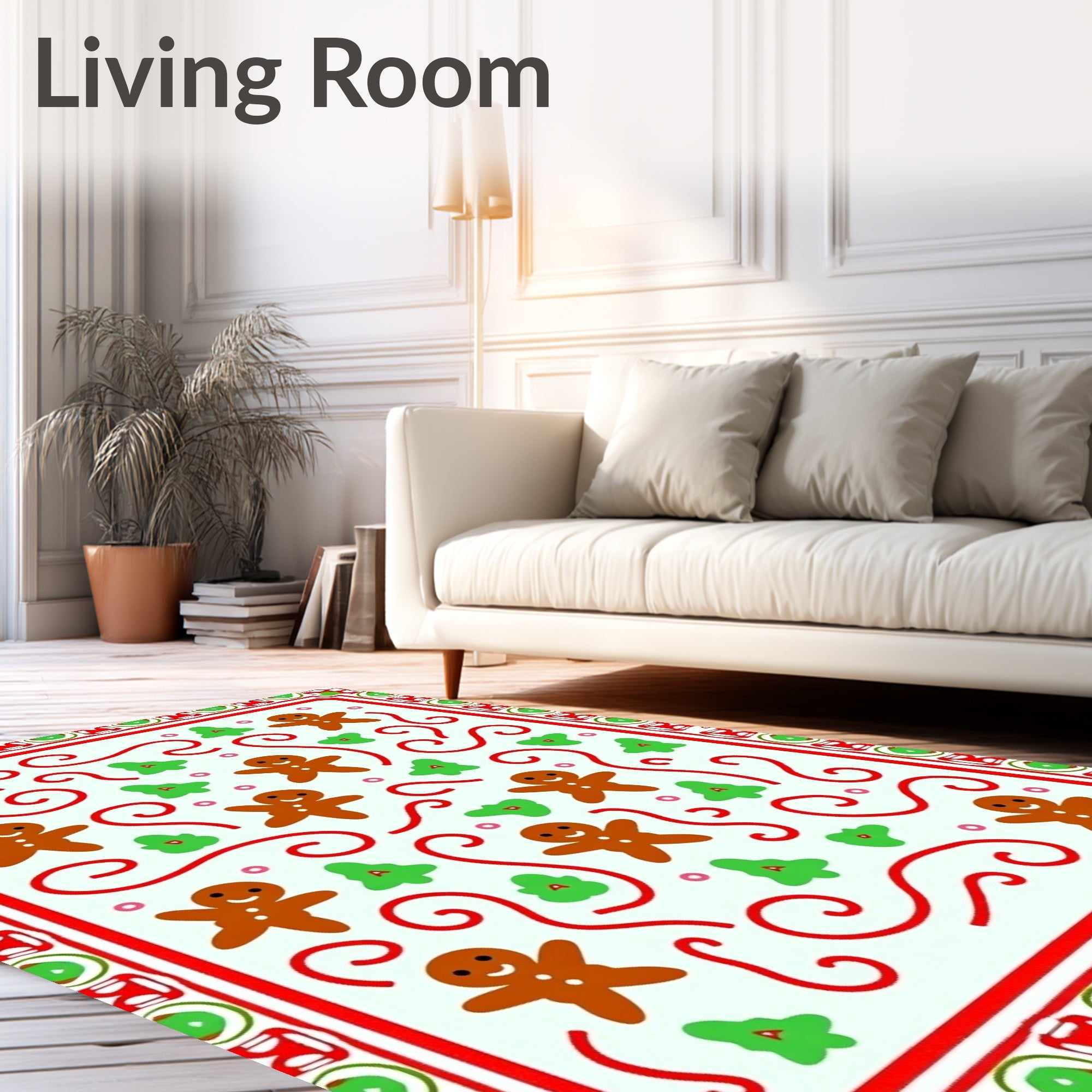 Cute Gingerbread Man Pattern Rug