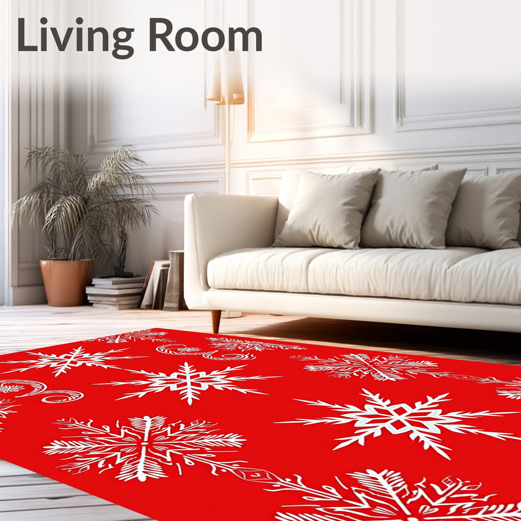 Winter Snowflake Pattern Design Rug