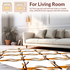 Orange Brown Abstract Branch Pattern Rug