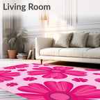 Pink Floral Blossom Design Rug