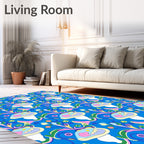 Playful Floral Swirl Pattern Rug