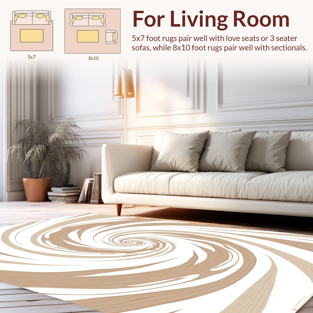 Swirling Wood Grain Pattern Rug
