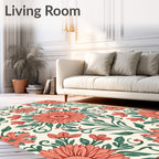 Art Nouveau Floral Leaf Pattern Rug