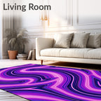 Swirling Purple Pink Abstract Design Rug