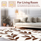 Brown Leafy Branch Pattern Rug