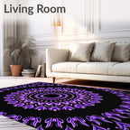 Radiant Mandala Violet Petal Design Rug