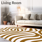 Brown Swirl Wave Pattern Rug