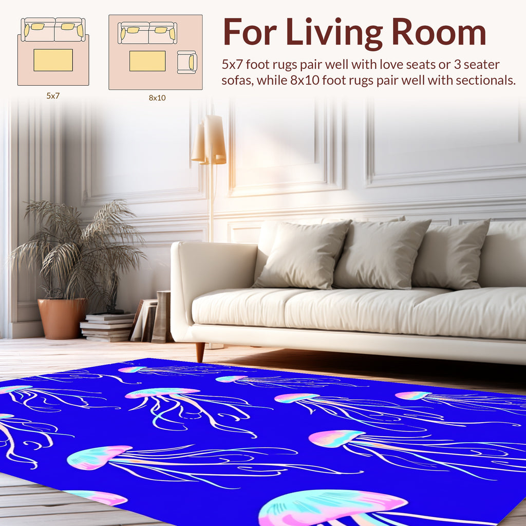 Oceanic Jellyfish Pattern Rug