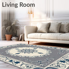 Elegant Floral Scrollwork Rug