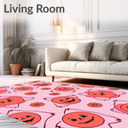 Cute Spooky Faces Flowers Design Rug