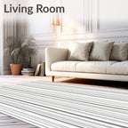 Neutral Vertical Stripe Contemporary Pattern Rug