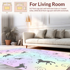 Whimsical Unicorn Silhouette Pastel Pattern Rug
