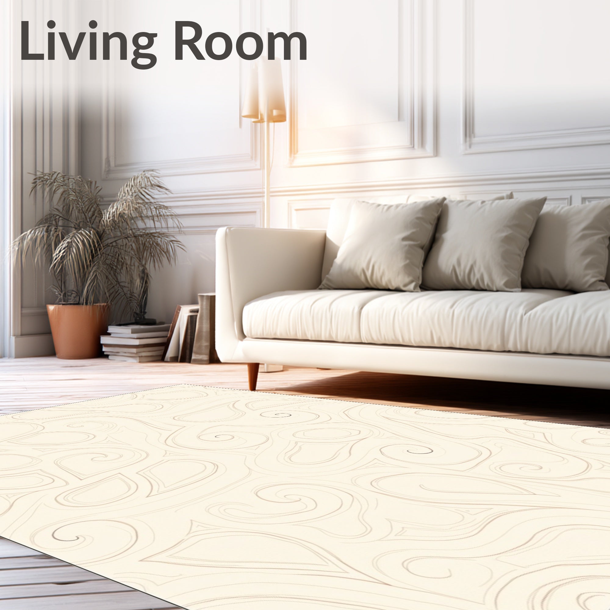 Abstract Swirls Geometric Forms Rug