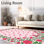 Floral Rose Petal Pattern Rug