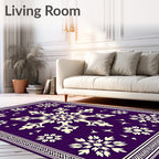 Purple Snowflake Pattern Rug