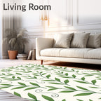 Green Leafy Vine Pattern Rug
