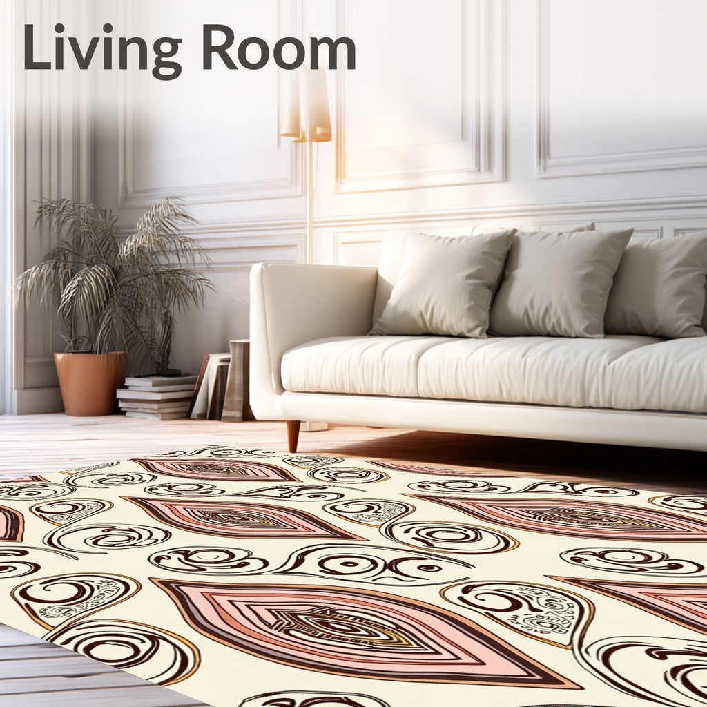 Abstract Paisley Swirls Pattern Rug