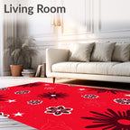 Bold Floral Star Pattern Design Rug