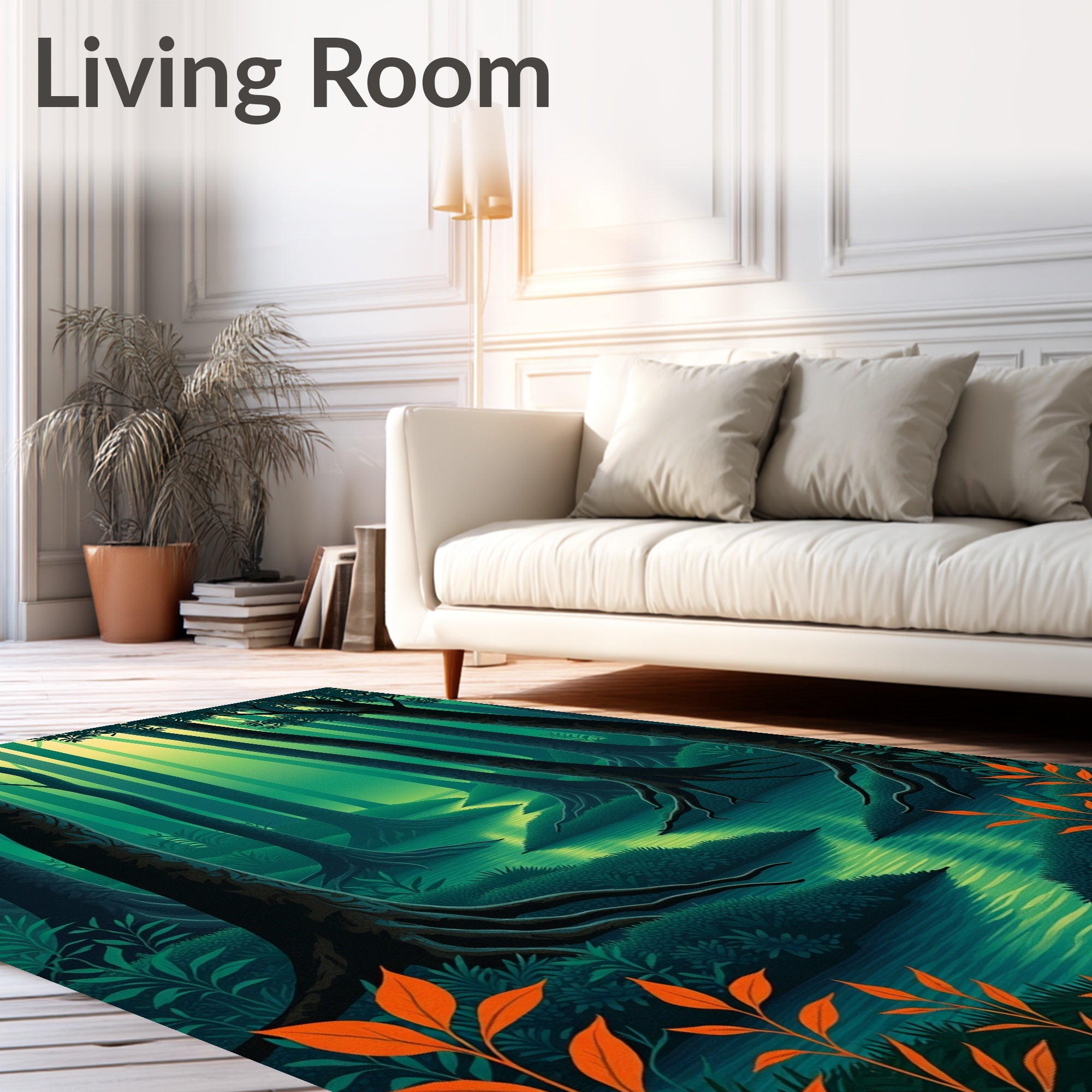 Mystical Forest Stream Pattern Rug
