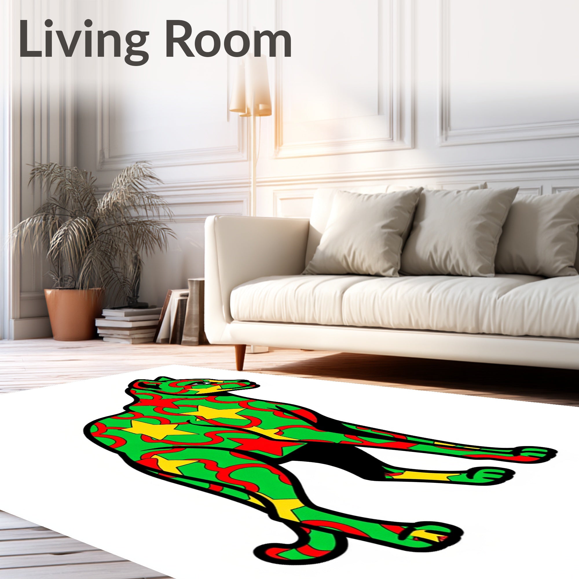 Kitten With 3 Colors Pattern Rug