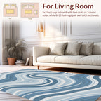 Soft Blue Waves Abstract Design Rug