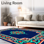 Floral Geometric Medallion Design Rug