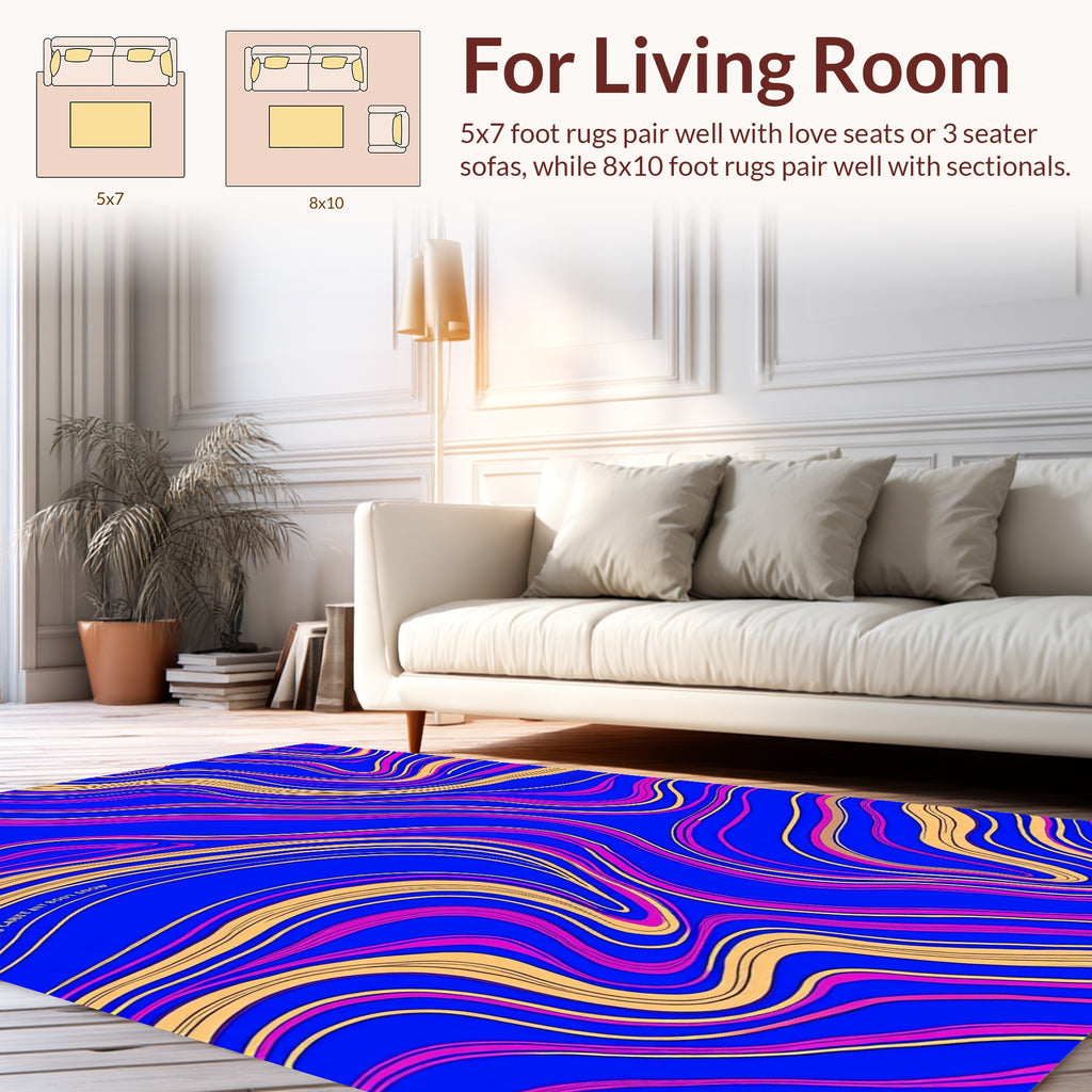 Bold Wavy Swirl Pattern Rug