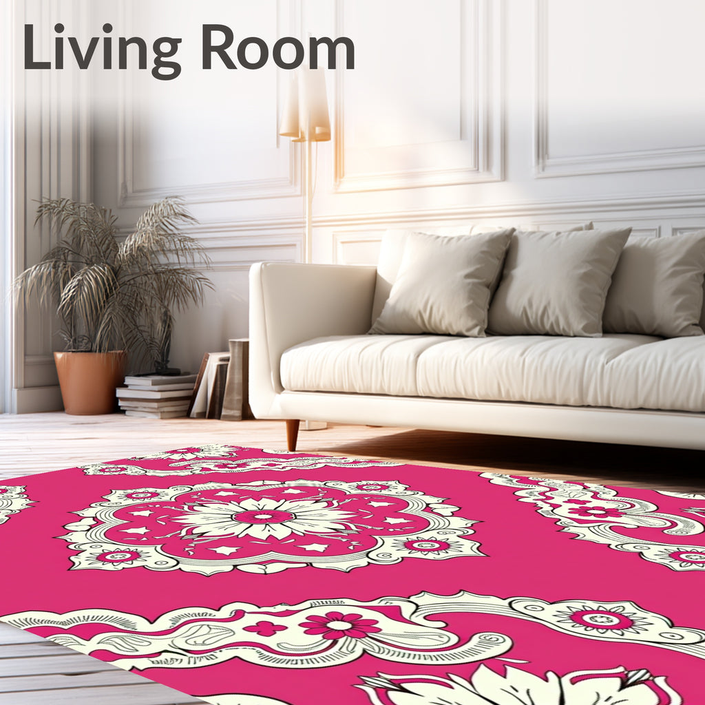 Ornate Floral Medallion Pattern Rug