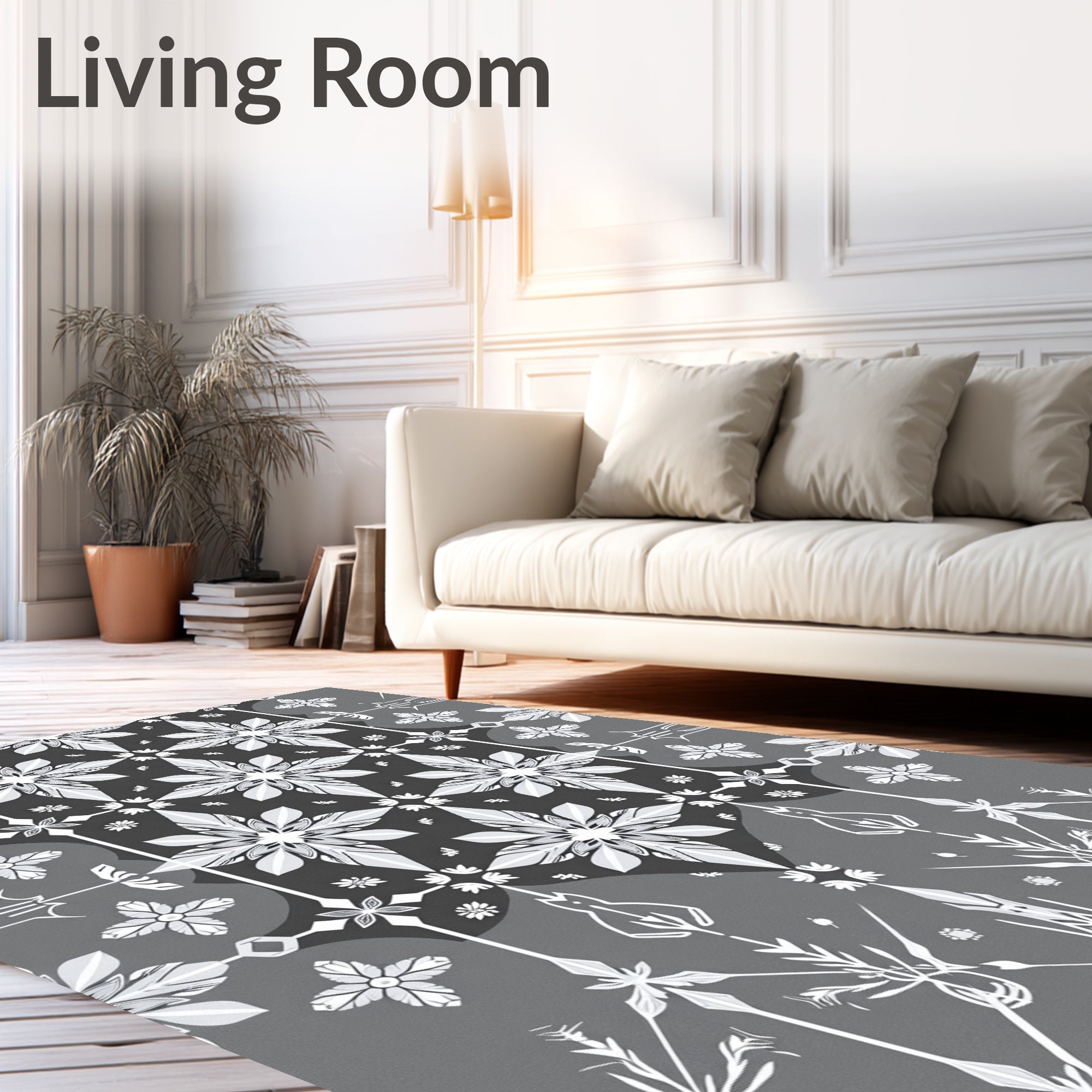 Ornate Floral Geometric Pattern Rug